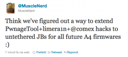 MuscleNerd: il jailbreak untetherd potrebbe essere garantito per tutti i futuri dispositivi Apple con chip A4