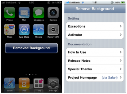 RemoveBackground si aggiorna e diventa compatibile con iOS 4.1 [Cydia]