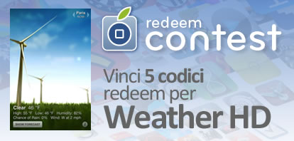 CONTEST: vinci 5 codici redeem per Weather HD [VINCITORI]