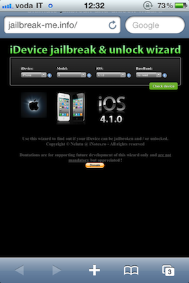 Scopri se il tuo dispositivo può essere sbloccato con jailbreak-me.info!