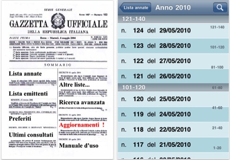 Gazzetta Ufficiale Serie Generale disponibile su AppStore