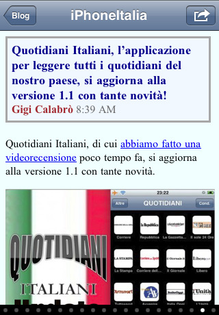 Quotidiani Italiani, l’applicazione per leggere tutti i quotidiani del nostro paese, si aggiorna alla versione 1.2 con tante novità!
