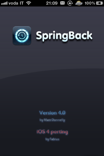 SpringBack 4.0: porting e piena compatibilità con iOS 4!