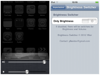 Brightness Switcher disponibile ufficialmente in Cydia Store