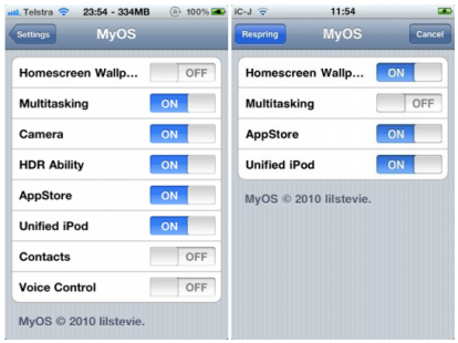 MyOS: attiva e disattiva tutte le funzioni di iOS dalle Impostazioni [Cydia Store]