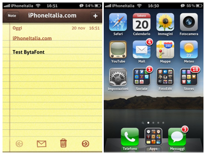 Cambiare font su iOS4 grazie a BytaFont [Cydia – GUIDA]