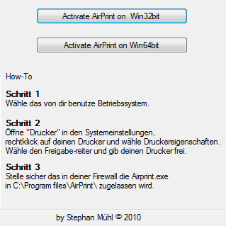 Attivare AirPrint su Windows con un click