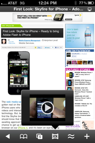 SkyFire Web Browser disponibile in AppStore – contenuti Flash su iPhone [Rimosso da AppStore ITA]