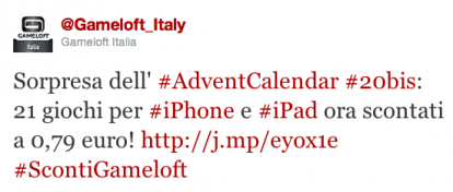 Sorpresa dell’Advent Calendar: Gameloft sconta 21 titoli App Store a soli 0,79€!