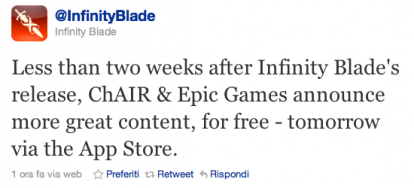 Epic Games: domani verrà rilasciato il primo aggiornamento di Infinity Blade [AGGIORNATO]