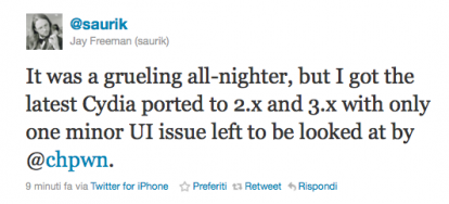 Saurik: presto la nuova versione di Cydia sarà compatibile anche con i firmware precedenti al 4.0