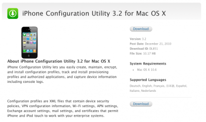 Apple rilascia un nuovo aggiornamento per Utility Configurazione iPhone