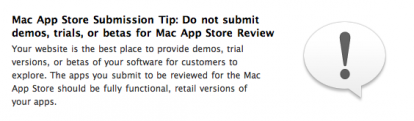 Versioni demo su Mac App Store? Apple dice no!