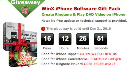 WinX iPhone Software Pack gratis per pochi giorni! [Windows]