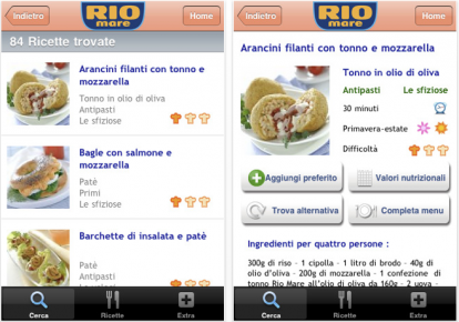 La fantasia in cucina si scatena con le ricette Rio Mare per iPhone