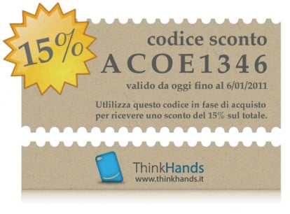 Sconto del 15% sui prodotti ThinkHands per tutti gli utenti di iPhoneItalia