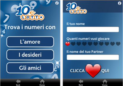 10eLotto, l’applicazione di Lottomatica su iPhone