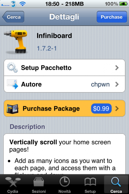 Chpwn offre Infiniboard ed Infinifolders ad un prezzo speciale in Cydia Store