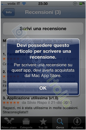 Prime tracce del Mac App Store all’interno delle applicazione per iOS?