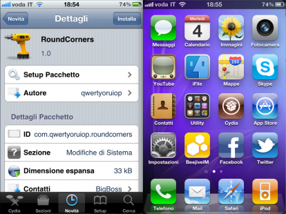 RoundCorners: arrotonda gli angoli dello schermo dell’iPhone [Cydia]