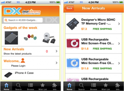 Shopping at Deal Extreme: acquista gli accessori per iDevice dal tuo iPhone