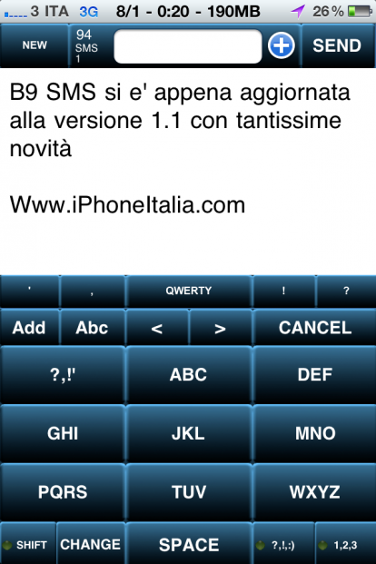 B9 SMS, l’applicazione che porta il T9 su iPhone si aggiorna e arriva alla versione 1.1 con tantissime novità!