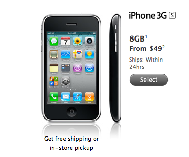 Anche Apple sconta l’iPhone 3GS (negli Stati Uniti) a soli 49$