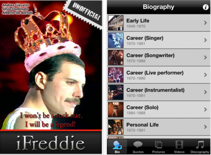 iFreddie: l’applicazione iPhone dedicata a Freddie Mercury