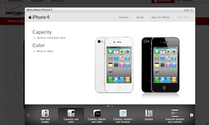 L’iPhone 4 bianco compare sul sito Verizon!