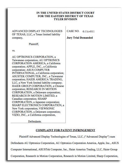 Nuova causa contro Apple per violazione di brevetti