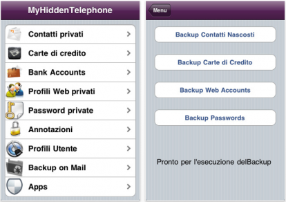 MyHiddenTelephone: conserva le informazioni sensibili su iPhone