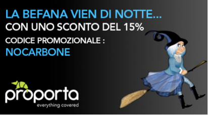 Alla Befana sconti del 15% sui prodotti Proporta