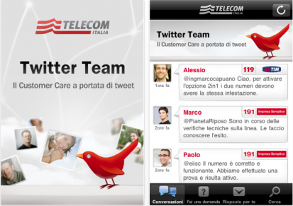 Twitter Team: il servizio clienti Telecom Italia sul tuo iPhone