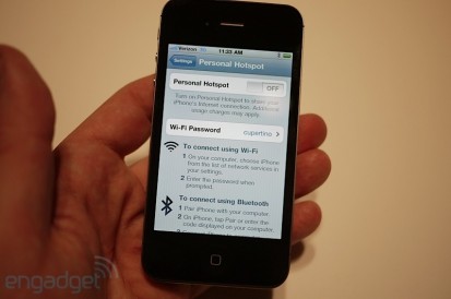 La funzione hotspot WiFi dell’iPhone 4 di Verizon è accessibile tramite le Impostazioni di iOS