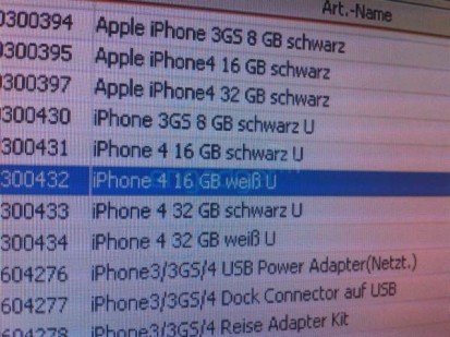 L’iPhone 4 bianco nell’inventario della Vodafone tedesca!