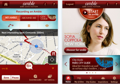 Louis Vuitton realizza Amble, il diario di viaggio digitale per iPhone