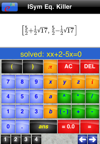 ISymEquationKiller, risolvi vari tipi di equazioni su iPhone