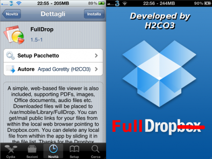 FullDrop offre pieno accesso alle funzioni degli account Dropbox [Cydia]