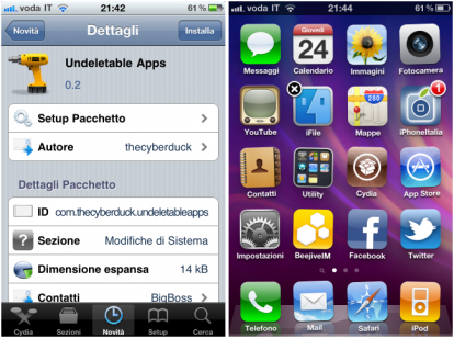 Undeletable Apps, un tweak per evitare di rimuovere inavvertitamente le applicazioni dall’iPhone [Cydia]
