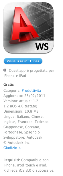 AutoCAD WS si aggiorna e si localizza in italiano