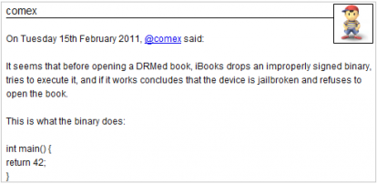 Comex è riuscito a correggere il problema dei crash di iBooks su iPhone jailbroken