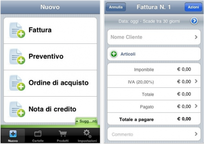 “Fattura al volo”, l’applicazione per la gestione di fatture e preventivi su iPhone