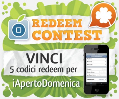 CONTEST: vinci 5 codici redeem per iApertoDomenica [VINCITORI]