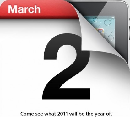 “Come see what 2011 will be the year of”, il 2 marzo Apple presenterà l’iPad 2