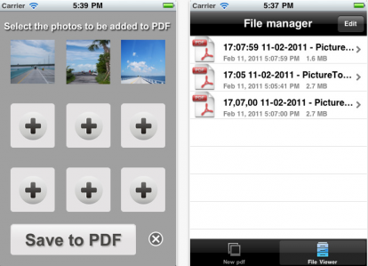 PictureToPdf disponibile su App Store