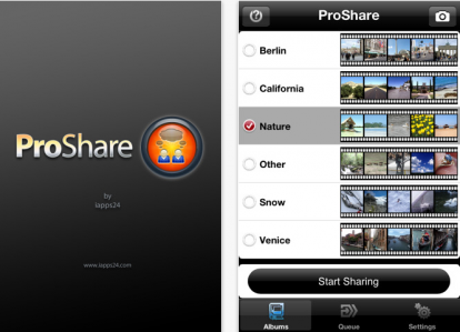 ProShare, l’applicazione gratuita per condividere le foto online