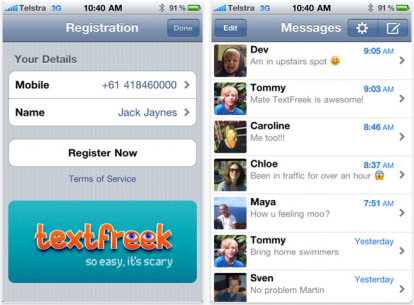 TextFreek, un’app per inviare SMS gratuiti su iPhone sviluppata dal team di BiteSMS