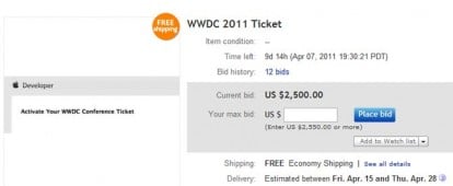 WWDC 2011: i biglietti si vendono su eBay!