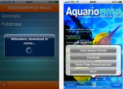 Aquariophylia, la prima rivista italiana di acquari per iPhone