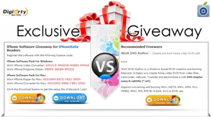 “Exclusive Giveaway”: software gratis con winxdvd.com e iPhoneItalia